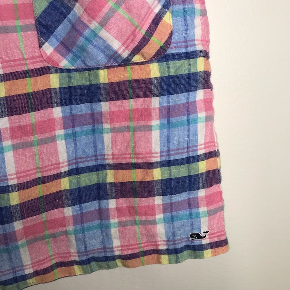 Vineyard Vines sleeveless plaid shift dress size 8 - Picture 2 of 5